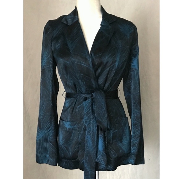 Y2K French Connection Satin Smoking Jacket | Size 6 - Picture 2 of 15